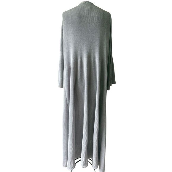 Free People Making Waves Cardigan Sweater size XS Gray Midi Linen Cotton - Picture 3 of 12